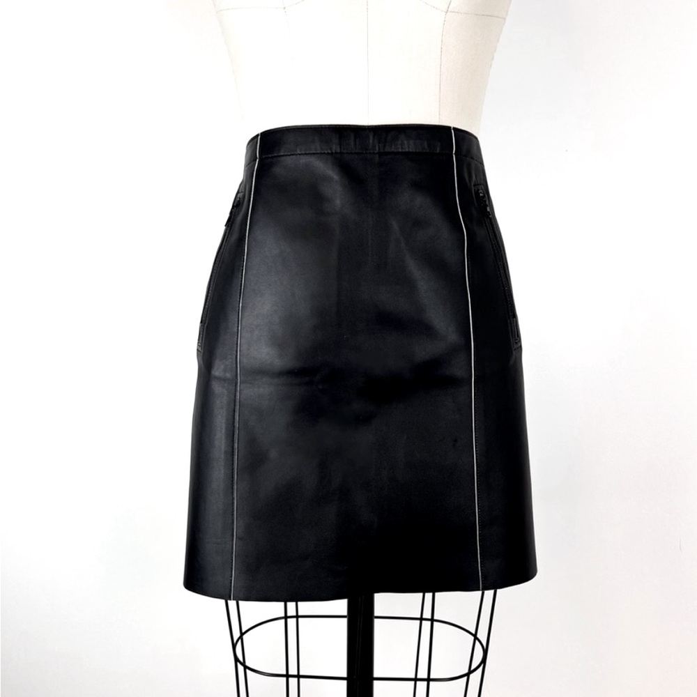 Vince • Zip Pocket Leather Mini Skirt • 10